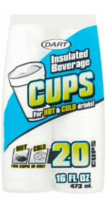 Dart 16 Fl Oz Insulated Beverage Cups