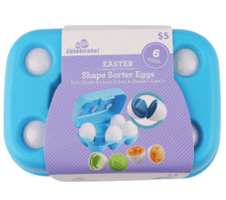 Easter Shape Sorter Eggs, 6 Count, by Way To Celebrate
