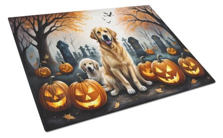 NEW Golden Retriever Spooky Halloween Glass Cutting Board Decorative Tempered Glass Kitchen Cutting and Serving Board Large Size Chopping Board