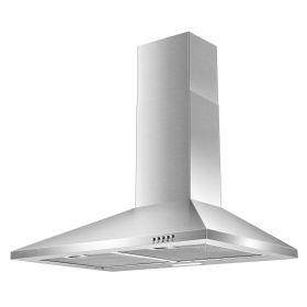 SNDOAS Range Hood 30 inch,Wall Mount Range Hood in Stainless Steel With Ducted/Ductless Convertible,Stove Vent Hood with Aluminum Filters