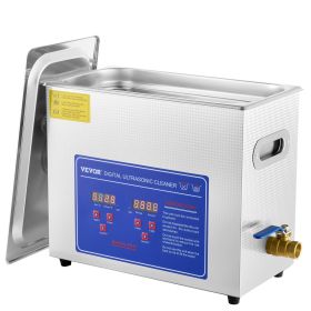 VEVOR Commercial Ultrasonic Cleaner 6L Professional Ultrasonic Cleaner 40kHz with Digital Timer&Heater 110V Excellent Cleaning Machine for Watch