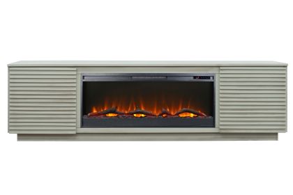 Bridgevine Home Stardust 89 inch Fireplace TV Stand for TVs up to 100 inches, Sandstone Finish