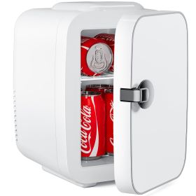 Mini Fridge, Portable Small Refrigerator 4L/6 Can Cooler & Warmer Compact Fridge for SkinCare, Food and Drinks, Small Fridge for Bedroom, Dorm, C (Color: as Pic)